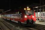 442 846-2 als RE 13017(Rostock-Sassnitz)auerplanmig auf Gleis 4 weil neben an der stark versptete IC 2216 von Stuttgart nach Stralsund stand Grund war eine technische Strung am Zug.17.01.2015 