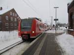 RE 36073 von Uelzen nach Magdeburg am 14.01.2010 bei der Einfahrt in den Bhf. Stederdorf (Kr.Uelzen). BR 425 509-7