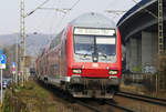 Dosto-Steuerwagen in Front eines RB nach Koblenz durch Königswinter - 08.02.2018