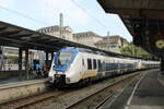 National Express 9442 659 + 9442 867 als RB 17345 von Wuppertal-Oberbarmen nach Bonn Hbf, am 13.10.2023 in Wuppertal Hbf.