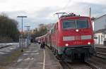 111 124-4 mit dem RE4875 nach Gieen in Eschweiler Hbf 21.2.10