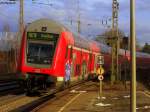 Der RE9 (4869) verlsst Eschweiler Hbf in Richtung Gieen am 21.02.2010