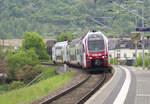 CFL KISS 2313 ist als RE Koblenz - Luxemburg unterwegs und fährt in den Haltepunkt Kreuz Konz ein.