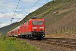 DB Regio 143 837 mit RE 1 (12113) Trier Hbf - Koblenz Hbf (Müden/Mosel, 27.04.12).