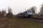 429 112 ist bei diesigem Wetter als RE (SÜWEX) nach Koblenz unterwegs und durchfährt den ehemaligen Bahnhof Beckingen Saar.