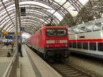 DB 114 040 mit dem RE 18412 nach Cottbus, am 10.07.2019 in Dresden Hbf.