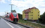 DB 463 109 als RE 18387 von Frankfurt (Oder) nach Leipzig Hbf, am 17.07.2023 in Leipzig-Thekla.