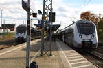 S2 37241 nach Leipzig-Stötteritz und RE13 16116 nach Magdeburg um 13:16 in Delitzsch unter Bahnhof 
