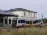 504 001 ehemals bei der Prignitzer Eisenbahn  Zauberwürfel  getauft - als SBS 32771 von Neustadt (Sachsen) kommend bei Einfahrt in Pirna; 21.09.2012  