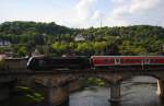 ES 64 U2-028 (182 528-0) mit der RB 16324 auf der Saalebrcke in Bad Ksen. (29.08.2013)