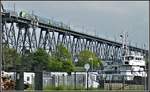 Ein Triebzug der BR 445 auf der Rendsburger Hochbrücke. (17.05.2019)