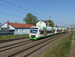 EB VT 309 + VT 327 + VT 337 als EB 80900 von Gera Hbf nach Erfurt Hbf, am 21.04.2020 in Vieselbach.