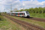 abellio 9442 314  Die Wartburg  als RB 74627 von Eisenach nach Leipzig Hbf, am 06.05.2022 in Wandersleben.