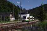 VT 119 (650 119) der STB als EB 37686 Saalfeld-Blankenstein am 22.06.2012 in Lichtentanne (Thr).