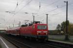 DB 143 152-7 als RB 16395 von Sömmerda nach Erfurt Hbf, wendete am 08.11.2013 wegen einem Unfall bereits in Erfurt Ost.