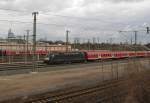 DB ES 63 U2 xxx mit der RB 94268 von Weimar nach Eisenach, am 29.03.2015 am DB Werk Erfurt.