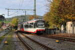AVG 847  RegioBistro  erreicht als S8 den Endbahnhof Baiersbronn. (16.10.2022)
- Foto vom Reisendenübergang aus aufgenommen - 