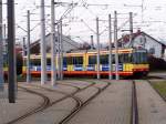 Stadtbahnwagen 582 abgestellt im Bahnhof Hochstetten.