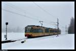 Einfahrt in den Bahnhof Heselbach. Aufgenommen am 06.02.10 bei 40 cm Schnee!