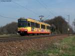 24.03.2011: Wagen 820 mit dem DB-Keks unterwegs als S31 von Odenheim nach Karlsruhe.