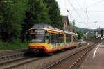 10.05.2011: Wagen 845 verlsst als S5 nach Knielingen-Rheinbergstrae den Bahnhof Grtzingen.