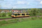 TW 857 unterwegs auf der S9 Bruchsal-Mühlacker bei Heidelsheim, 26.04.2015.