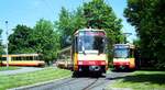 AVG Albtalbahn__Stelldichein der Bahnen beim Albtalbhf.