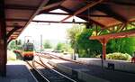 AVG Albtalbahn__Tw 863 [GT8-100D/2S-M; DUEWAG; 1999]  als S11 nach Neureut bei der Einfahrt in den Bf Busenbach.__31-05-1994