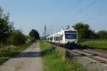 650 599 (VT505) + 650 032 (VT005) + 650 029 (VT002) + 650 041 (VT014) als S2 88400 (Waldkirch - Freiburg(Breisgau) Hbf) am 22.07.2021 bei Denzlingen.
