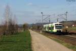 Zwei VT 650 als BSB 88433 am 17.03.2012 bei Denzlingen.