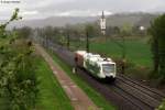 Whrend eines Regenschauers verlassen 650 0**-* und 650 044-0 als BSB 88429 (Elzach-Freiburg) den Bahnhof Denzlingen. Aufgenommen am 21.04.2012.