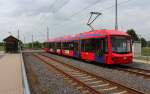 Variobahn 414 fährt am 12.07.2014 mit der CB 56029 von Chemnitz Hbf nach Stollberg (Sachs), hier beim verlassen von Pfaffenhain.