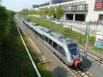 Bombardier Talent 2 - S-Bahn Mitteldeutschland: 1442 111/611 fährt am 19.04.2014 in den Hp  Allee-Center Leipzig  ein, auf Linie S1 unterwegs nach Wurzen.