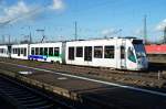 Tw 701  Hans im Glck  der Regiotram Kassel wartet am 14.01.2007 in Kassel Hbf das Wochenende ab. Noch wird an der Einbindung in Kassels Tramnetz gebaut. Bei der Regiotram werden die Triebwagen nach Mrchenfiguren, wie hier  Hans im Glck . Gesichtet wurden auch das  Rumpelstilzchen  und  Dornrschen .