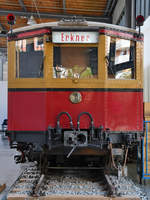 Der Viertelzug 275 625 ist der letzte erhalten gebliebene Teil eines Prototypzuges der Bauart  Stadtbahn  der Berliner S-Bahn von 1927. (Verkehrszentrum des Deutsches Museums München, August 2020)