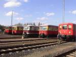 Ein paar historische Gesichter.  Stadtbahner  ET 165, BR 476 (bereits alle ausgemustert), BR 277 (oder?), BR 477 (fhrt noch) und der  Jumbo , ein Gertezug im roten Anstrich der 485er.