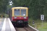 7.8.2014 Betriebsbahnhof Schöneweide. S 45 passiert Nummernstein 8.4 der Görlitzer Bahn