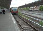 Ahrensfelde (S7-Endstation und Regionalbahn OE25), S-Bahnsteig mit S7 (02.06.2007)