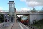 Die Endstation Teltow (Stadt) der S-Bahnlinie S 25 (Hennigsdorf-Teltow) am 27.09.2015.