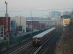 Weihnachtszug der Berliner S-Bahn, leider war es gegn 15:00 schon etwas schummerig.
