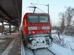 Hier ist die BR 143 909 als S2 nach Dresden-Flughafen gerade in den Bahnhof Dresden-Reick eingefahren.