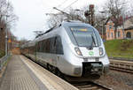 1442 629 und 1442 131 (Bombardier Talent 2) der S-Bahn Mitteldeutschland (DB Regio Südost) als S 37345 (S3) von Halle-Trotha nach Leipzig-Connewitz erreichen den Hp Halle Steintorbrücke auf der Bahnstrecke Halle–Vienenburg (KBS 330). [28.12.2017 | 14:11 Uhr]