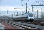 1442 677 (Bombardier Talent 2) der S-Bahn Mitteldeutschland (MDSB II | DB Regio Südost) als S 37849 (S8) von Lutherstadt Wittenberg Hbf nach Halle(Saale)Hbf durchfährt das Gleisvorfeld ihres