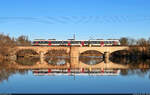 Talent 2 mal zwei: Ein 9442 (Bombardier Talent 2) und sein Spiegelbild auf der Saalebrücke bei Halle-Wörmlitz.

🧰 S-Bahn Mitteldeutschland (Abellio Rail Mitteldeutschland GmbH)
🚝 S 74779 (S7) Lutherstadt Eisleben–Halle(Saale)Hbf
🕓 28.12.2024 | 13:24 Uhr