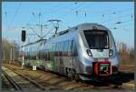 1442 111 der S-Bahn Mitteldeutschland erreicht am 22.02.2014 den Bahnhof Leipzig-Thekla.