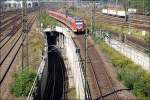 Tunnelrampen im Münchener Gleisvorfeld -    Blick von der Donnersberger Brücke in Richtung Pasing auf die Gleisanlagen.