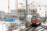 423 123 + 423 xxx als  S 4 Ebersberg (Oberbayern) -Geltendorf im Bereich der Station München Donnersberger Brücke.