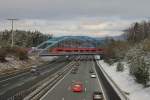 S1(S 39165) nach Hartmannshof berquert am 09.02.13 die Bundesautobahn A9 bei Lauf an der Pegnitz