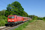 143 215 mit der S2 (Altdorf - Roth) bei Feucht-Moosbach, 19.05.2020