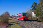 442 249 DB Regio als S3 39345 (Nürnberg Hbf - Neumarkt (Oberpf)) bei Postbauer-Heng, 28.02.2022  